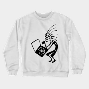 Kokopelli pizza black Crewneck Sweatshirt